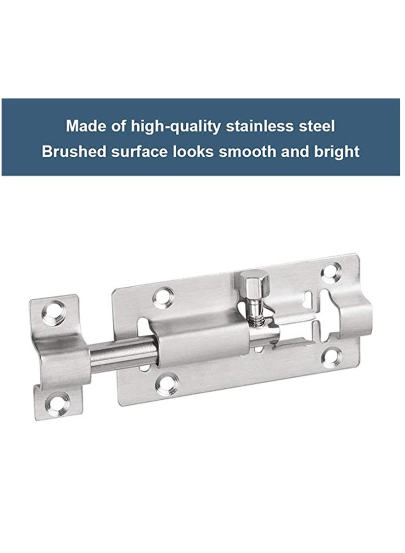 SOLARAE 2 Pack Door Security Slide Latch Lock, Keyless Entry Door Lock, Thickened Stainless Steel Sliding Door Lock, Easy to Install Gate, Slide Latch Lock with Screws - Image 5