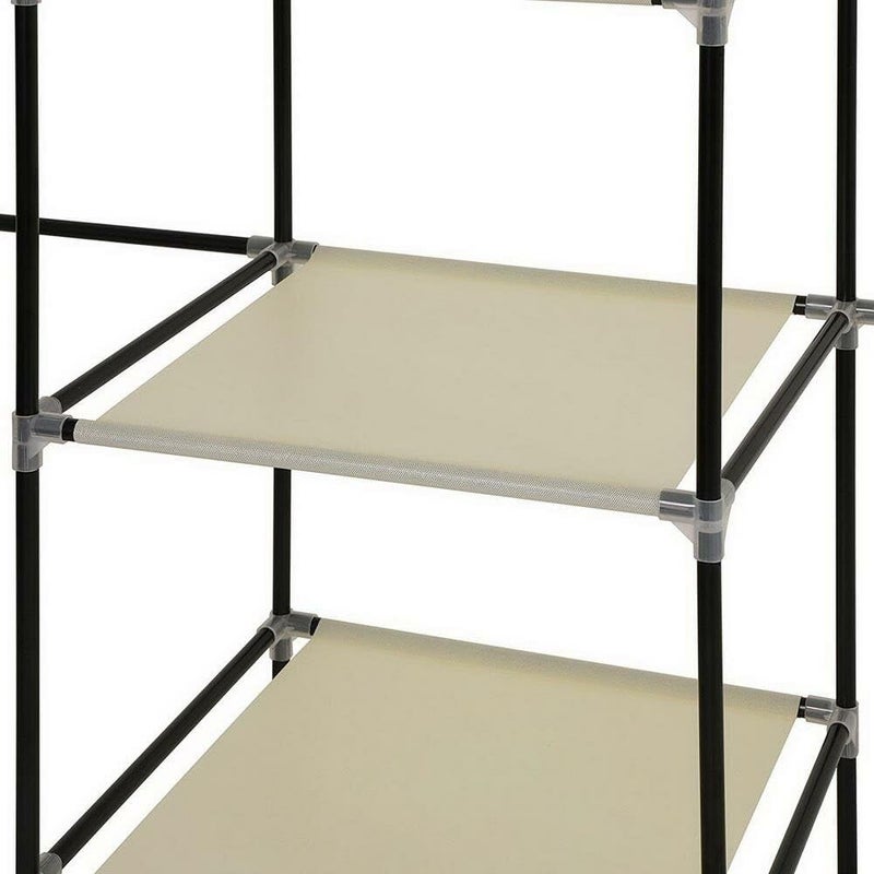 AsolBD Portable Wardrobe ( ) for clothing Storage Organizer with Non-Woven Fabric Clothes Closet, Extra Strong and Durable, Quick and Easy to Assemble ABD2010 (Beige) - Image 2