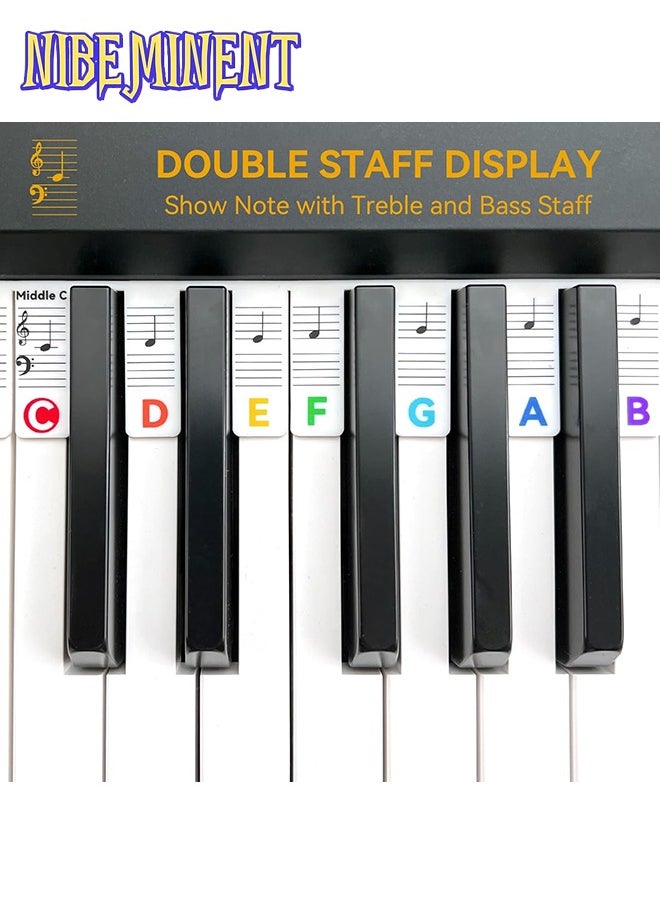 Piano Notes Guide for Beginner, Removable Piano Keyboard Note Labels for Learning, 88-Key Full Size, Made of Silicone, No Need Stickers, Reusable and Comes with Box (Rainbow Colors）  - Image 4