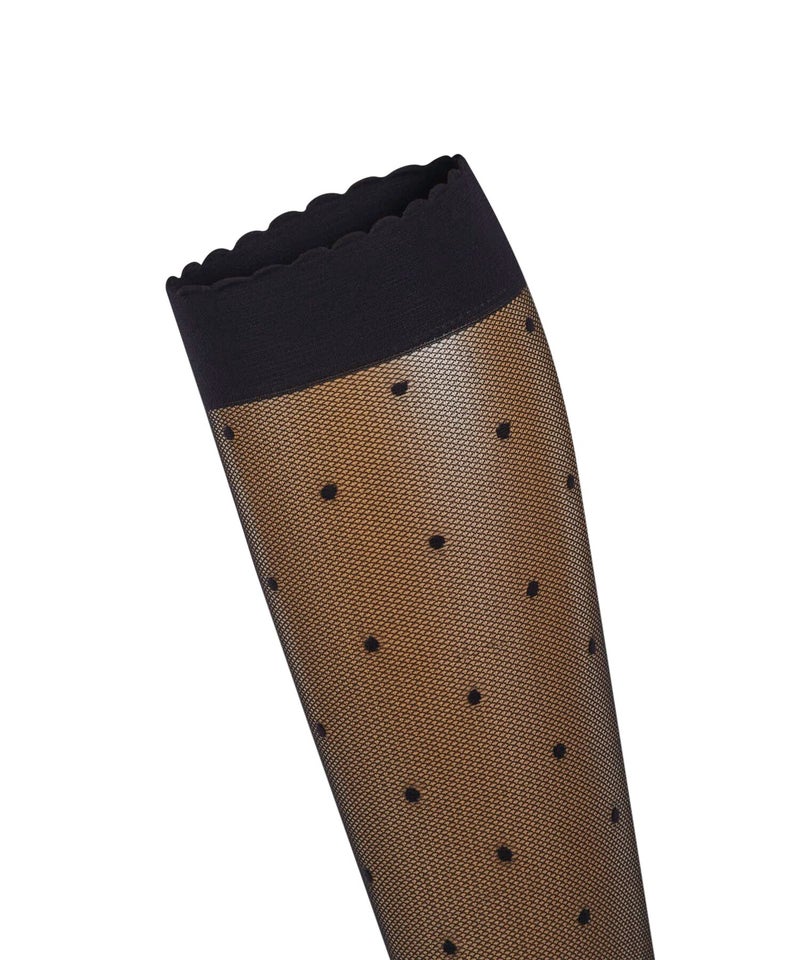 FALKE Women's Dot 15 Denier Knee-High Socks, Patterned Stockings, Casual and Dress, Ultra Sheer Fine Mesh, Nylon, Black (Black 3009), 5-7.5, 1 Pair - Image 3