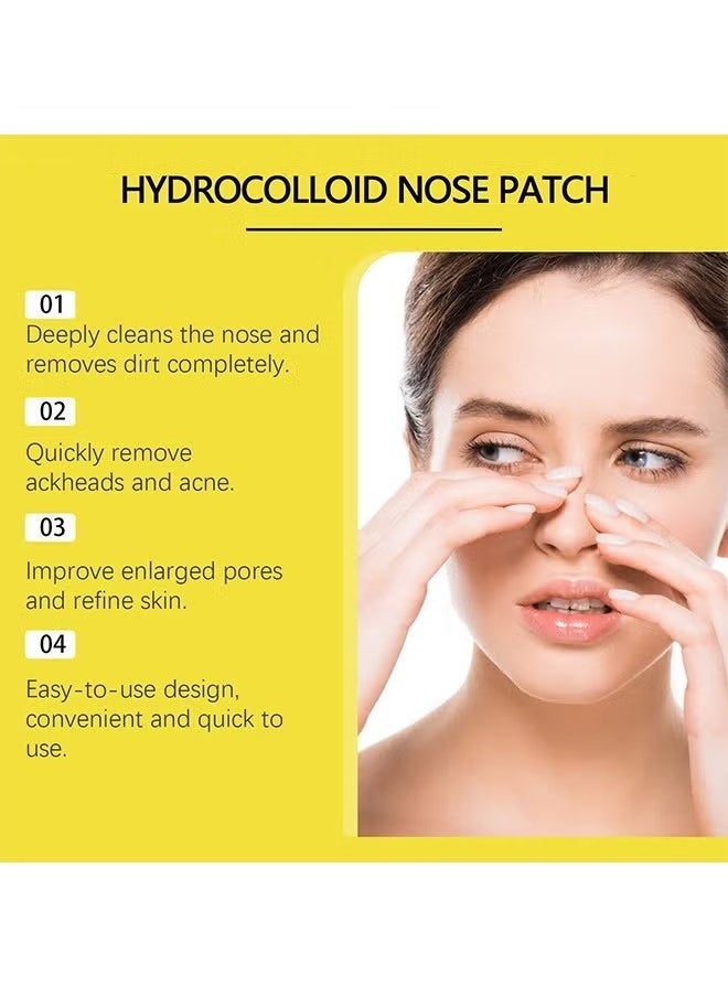 Hydrocolloid Nose Patch,Cleansing Pore Strip for Nose Pores, Pimples, Zits and Oil - Overnight Pore Strips to Absorb Acne Nose Gunk 12Pieces