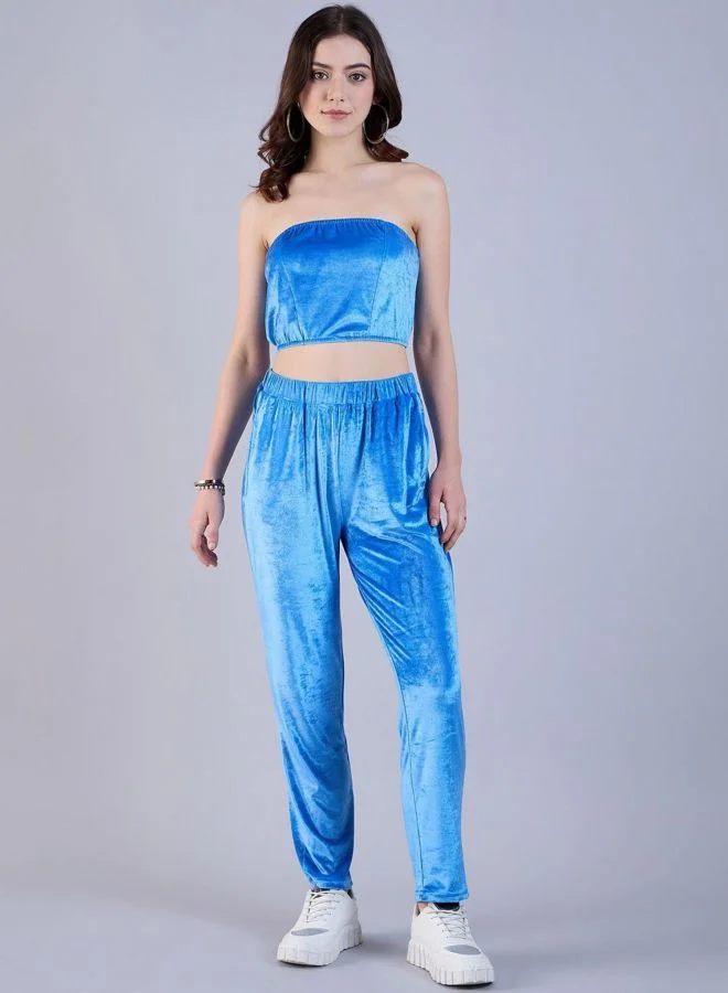 Women Relaxed Fit Solid Long Sleeve Mid Rise Top and Pant Co-Ord Set