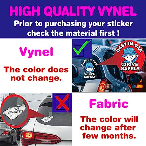 Canel 6 Pieces (2 Stickers Plus 4 Reflective Warning Open Door Sign), High Visibility, Baby in Car Sticker and Warning Open Door Sign, Baby on Board Sticker, Drive Safely Sticker - Image 5