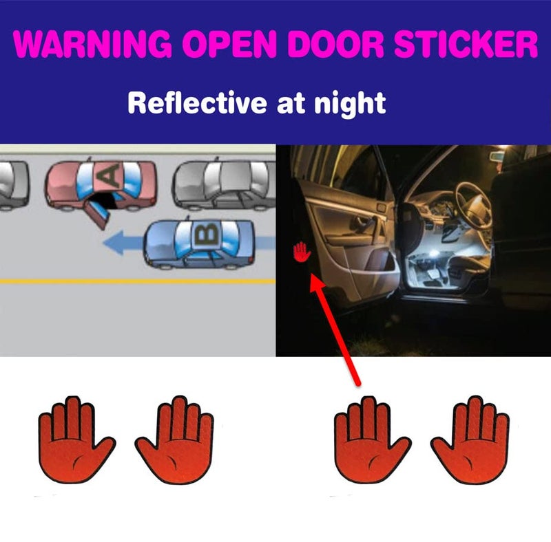 Canel 6 Pieces (2 Stickers Plus 4 Reflective Warning Open Door Sign), High Visibility, Baby in Car Sticker and Warning Open Door Sign, Baby on Board Sticker, Drive Safely Sticker - Image 4