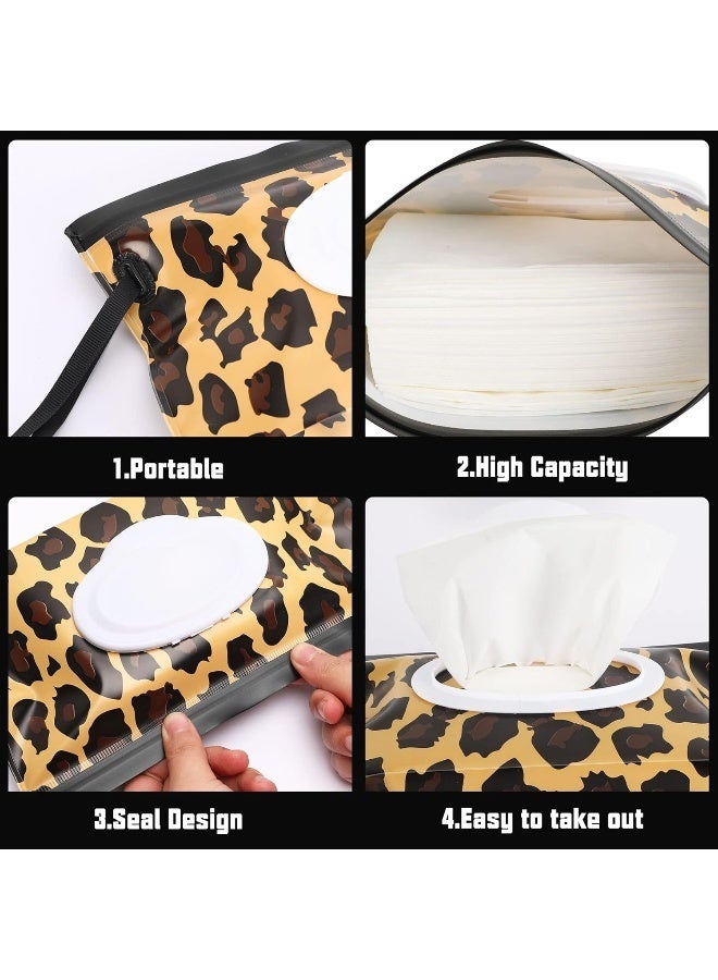 فيبسنو 4 Pack Baby Wipe Dispenser, Portable Refillable Wipe Holder, Baby Wipes Container, Reusable Travel Wet Wipe Pouch - Image 3