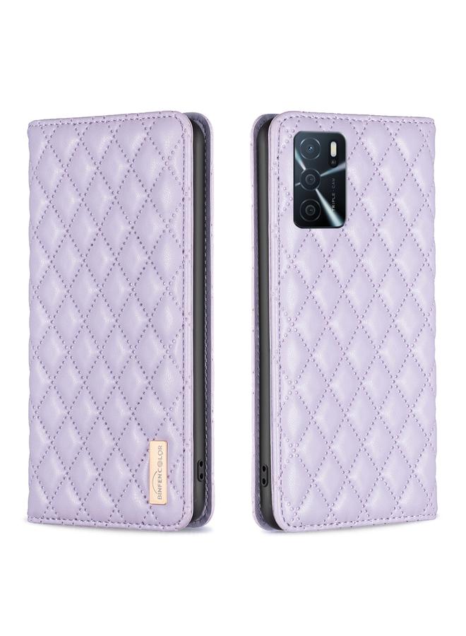 S-TOP Case For OPPO A16s / A16 / A54s / A55 5G / A54 4G Diamond Lattice Magnetic Leather Flip Phone Case - Image 1