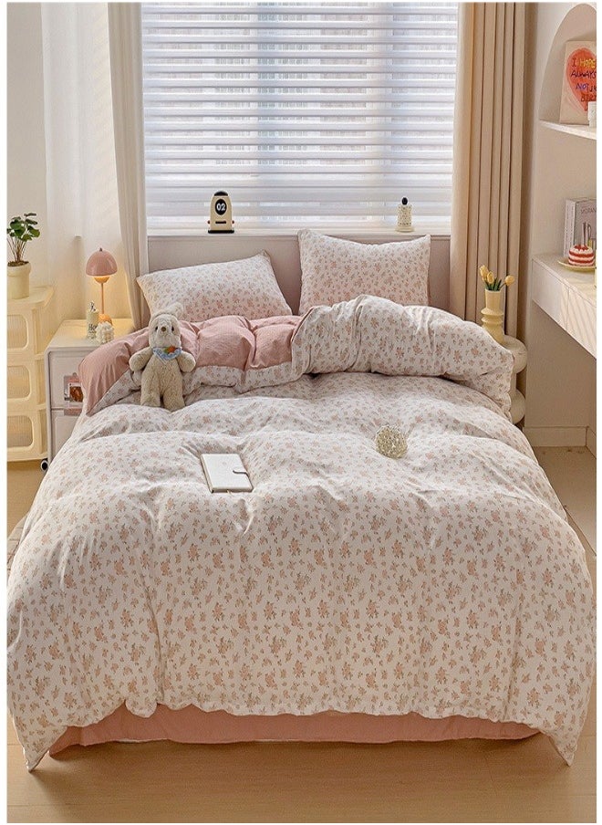 Generic Basic Double Seersucker Quilt 3 Piece Bedding Set, 3 Piece Floral Print Bedding Set Cotton  - Image 1