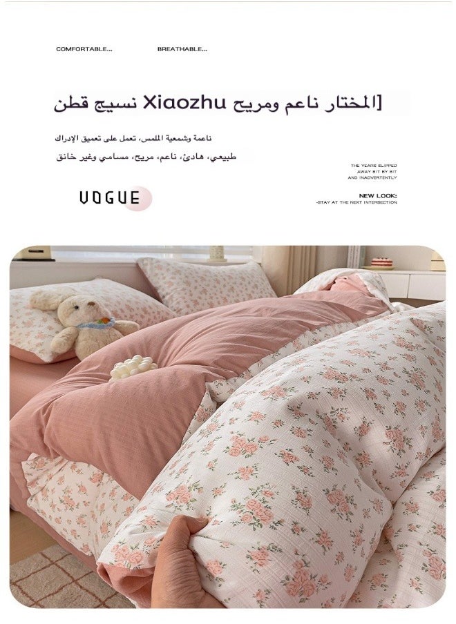 Generic Basic Double Seersucker Quilt 3 Piece Bedding Set, 3 Piece Floral Print Bedding Set Cotton  - Image 2
