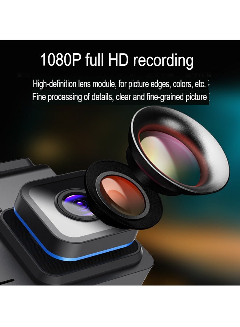 AROAQ Dash Cam With Wifi, 1080p Driving Recorder Wide Angle Lens 24 Hours Parking Surveillance, Waterproof Driving Recorder Cam For Car, 3-inch dual recording 1080P + WIFI mobile phone interconnection - Image 3