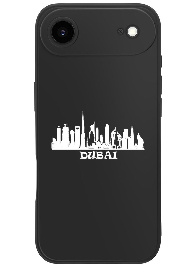 Theodor Protective Slim Fit Case Liquid Silicone Cover with Full Body Protection Anti-Scratch Shockproof Case For Apple iPhone 17 Air (Black) Dubai Skyline - White - Image 1