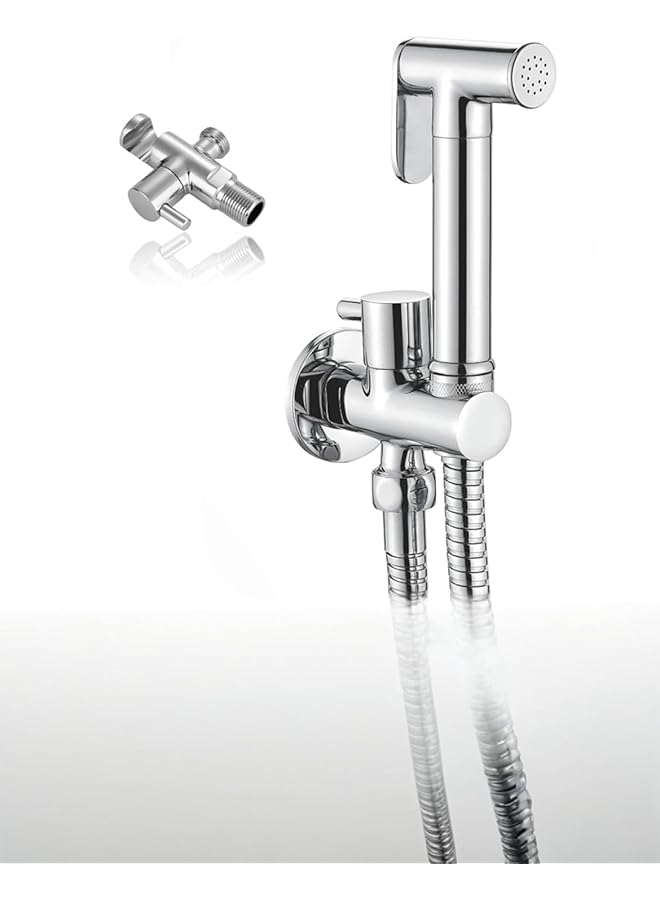 The Bros Concealed Shower Mixer Kit - Bidet Spray, Shower Head Sprayer, Hose Pipe, Single Cold Water - Chrome/Silver Bathroom Upgrade - Image 1