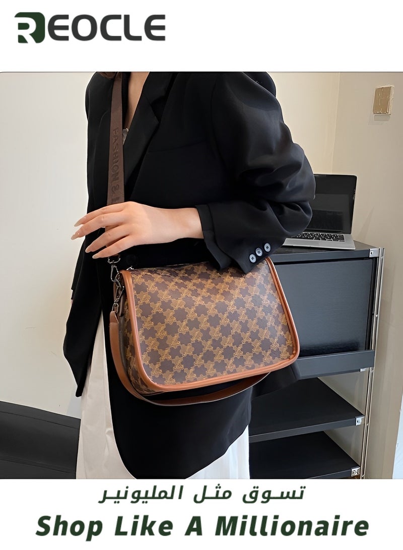 REOCLE Women's Crossbody Bags Leather Shoulder Bag Trendy Fashion Handbags with Adjustable Wide Strap Waterproof Purses for Ladies  - Image 5