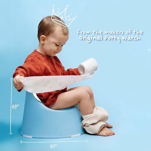 Potty Time New | Potty Training Seat by Potty Watch Inventor - Easy & Fun Toilet with Interactive 6 Reusable Color Changing Magic Stickers - Easy to Peel Stickers for Kids - (Pond, Blue) - Image 5