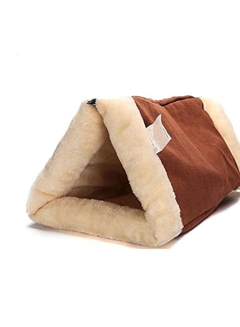 بساط متعدد الاستخدامات للحيوانات الأليفة، سرير نوم للقطط، نفق للقطط، لون بني، رمل قطط 2 في 1، لون بني
