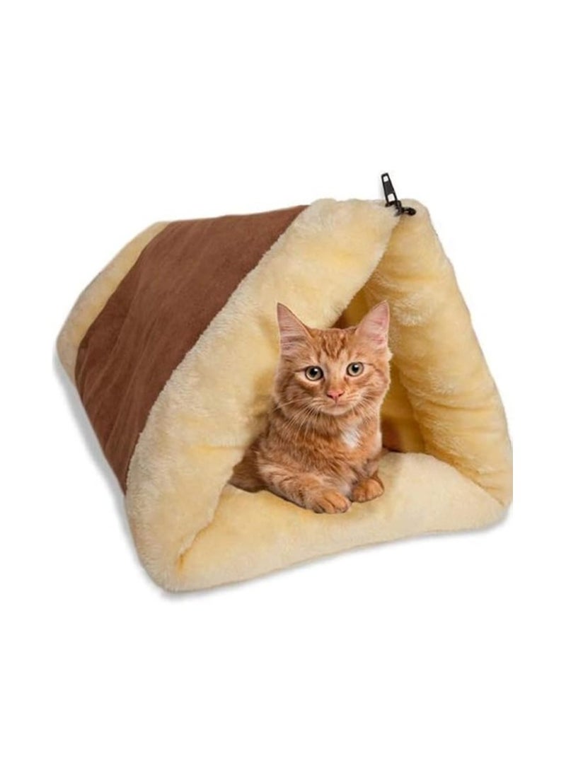 Generic - Multi functional pet mats cat sleeping bed cat tunnel brown 2 in 1 cat litter brown - Image 1
