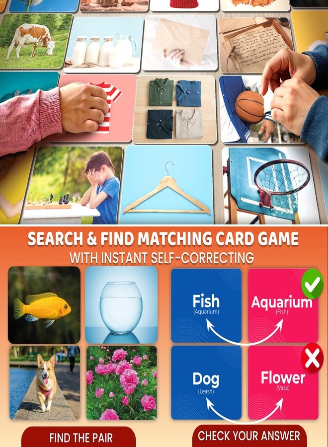 QUOKKA Vine Set of 2 Learning Flash Cards 2x52 - Go Together - Vocabulary Builder - Words&Sentences - Image 5