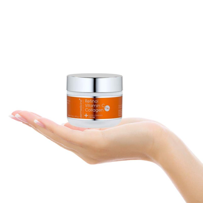 Dermedicine Vitamin C + Retinol + Collagen | Super Charged Anti-Aging Cream for Face | Pharmaceutical Grade Quality | Helps Smooth & Plump Fine Lines & Wrinkles & Brightens for Younger Skin (2 oz) - Image 4