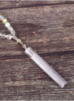 The Black Pearl Accessories Fabulous White Gray Opal Stone Prayer Bead of 33 Beads  - Image 4