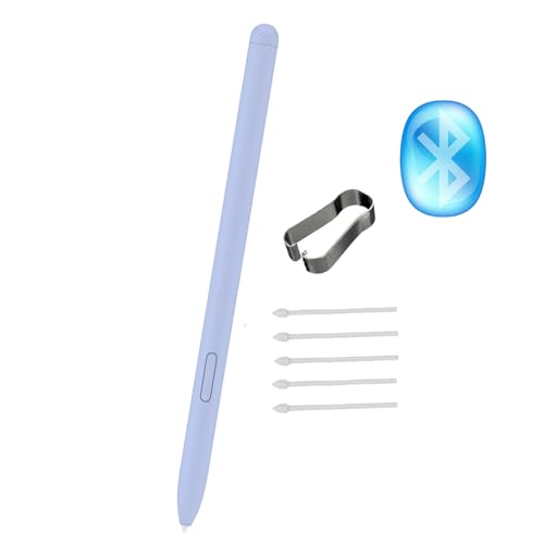 CaoXiong قلم S Pen مع بلوتوث لجهاز سامسونج جالاكسي تاب S10 ألترا/تاب S10+/S10 لايت متوافق مع قلم سامسونج جالاكسي تاب S10+، قلم S10 ألترا مع 5 رؤوس/نقاط (أزرق جليدي) - Image 1