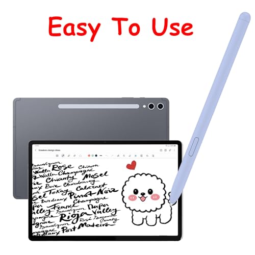 CaoXiong قلم S Pen مع بلوتوث لجهاز سامسونج جالاكسي تاب S10 ألترا/تاب S10+/S10 لايت متوافق مع قلم سامسونج جالاكسي تاب S10+، قلم S10 ألترا مع 5 رؤوس/نقاط (أزرق جليدي) - Image 4