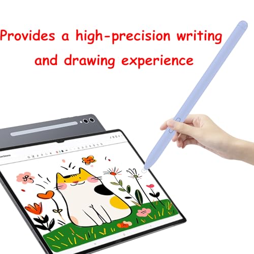 CaoXiong قلم S Pen مع بلوتوث لجهاز سامسونج جالاكسي تاب S10 ألترا/تاب S10+/S10 لايت متوافق مع قلم سامسونج جالاكسي تاب S10+، قلم S10 ألترا مع 5 رؤوس/نقاط (أزرق جليدي) - Image 5