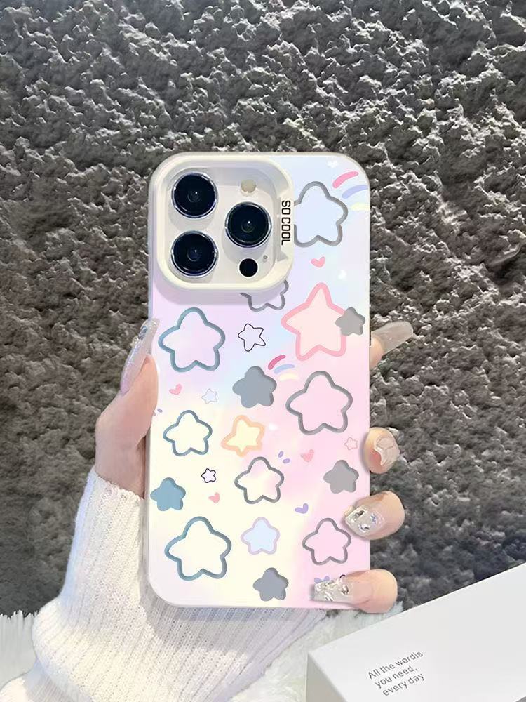 Apple iPhone 16 Pro Phone Case, TPU Shockproof, Stylish and Creative, Full Screen Colorful Star Drop Protection Phone Case - Image 1