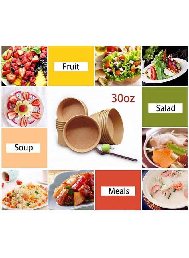 TOPtoper 80 Pcs 30 Oz Large Paper Bowls【No lids】 Disposable Soup Bowls Bulk Plastic Free Party Supplies for Hot/Cold Food, Soup (30 OZ) - Image 3