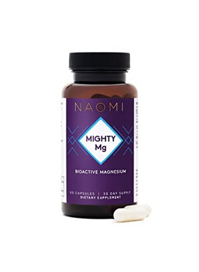 Naomi Mighty Mg Magnesium Glycinate & Malate Complex 360Mg High Absorption Formula Elemental Magnesium Supports Heart Health Strong Bones Better Sleep Glutenfree Nongmo Vegan 60 Veggie Caps  - Image 1