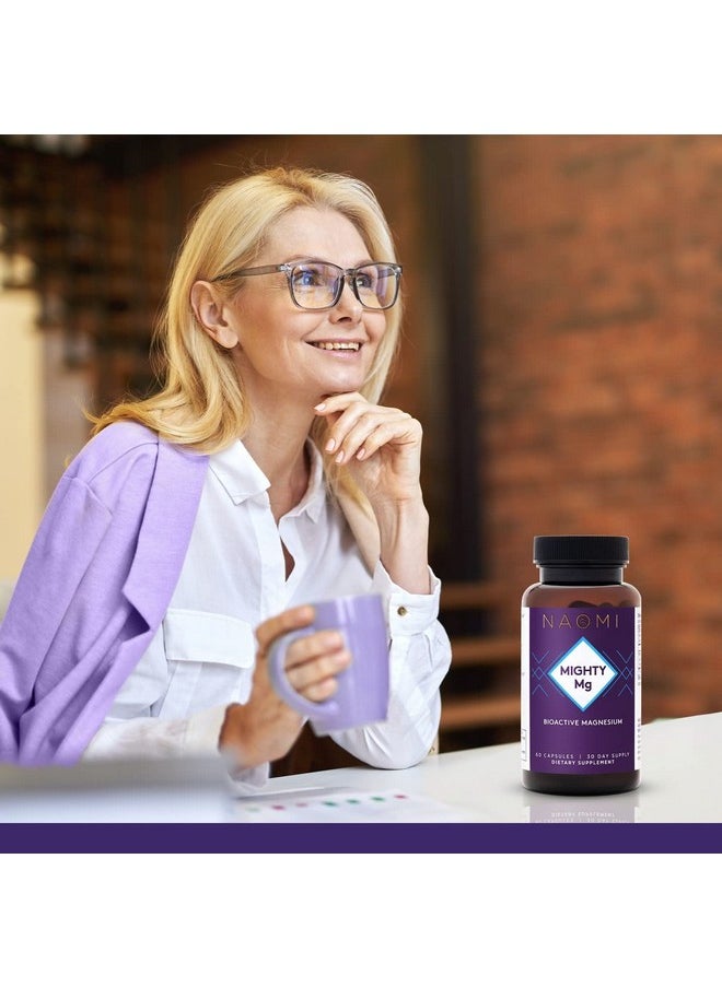 Naomi Mighty Mg Magnesium Glycinate & Malate Complex 360Mg High Absorption Formula Elemental Magnesium Supports Heart Health Strong Bones Better Sleep Glutenfree Nongmo Vegan 60 Veggie Caps  - Image 4