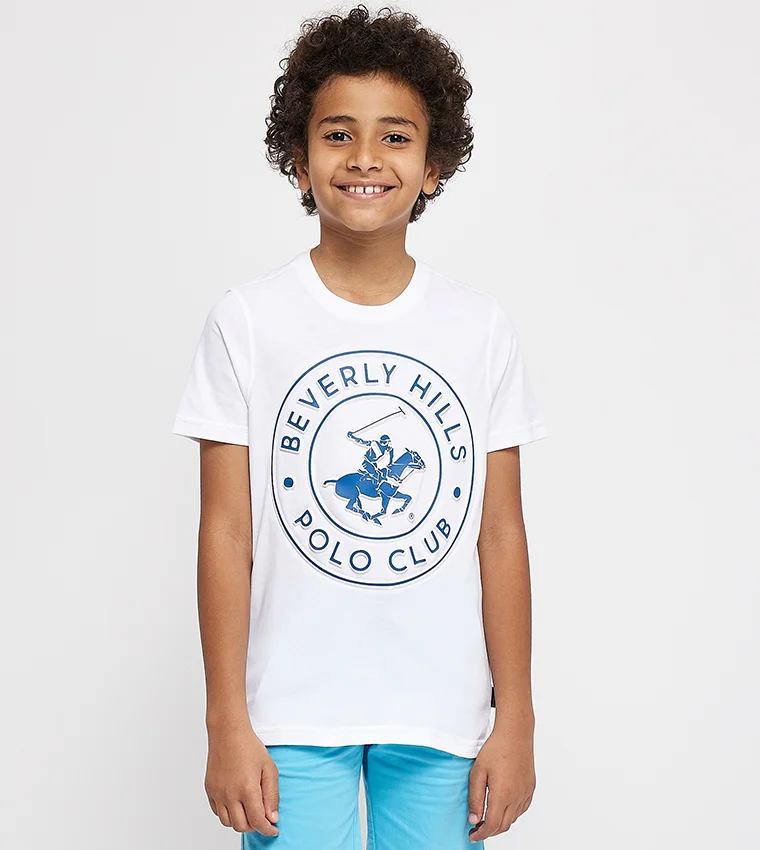 بيفرلي هيلز بولو كلوب تيشيرت بياقة دائرية بنقش الشعار
