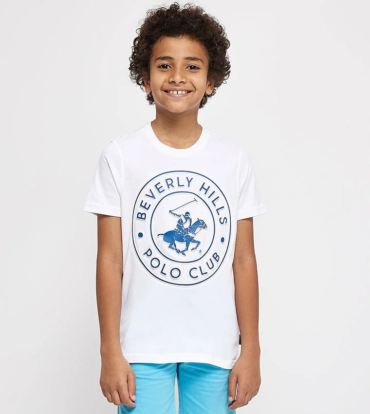 Logo Embossed Crew Neck T-Shirt