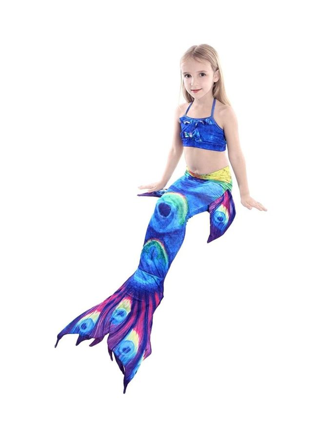 Loquat 3-Piece Mermaid Swimming Costume Set 130cm - Image 3