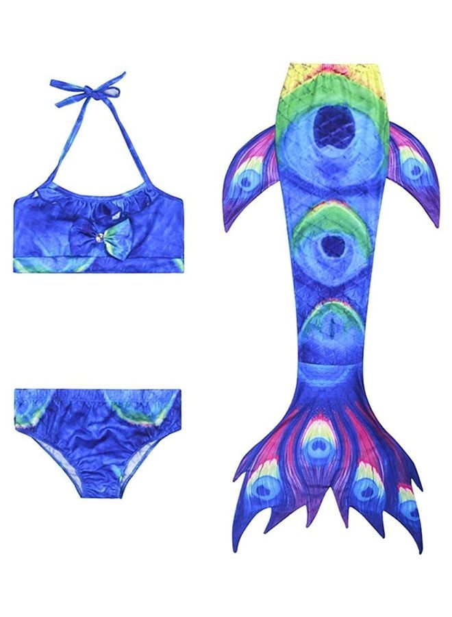 Loquat 3-Piece Mermaid Swimming Costume Set 130cm - Image 1