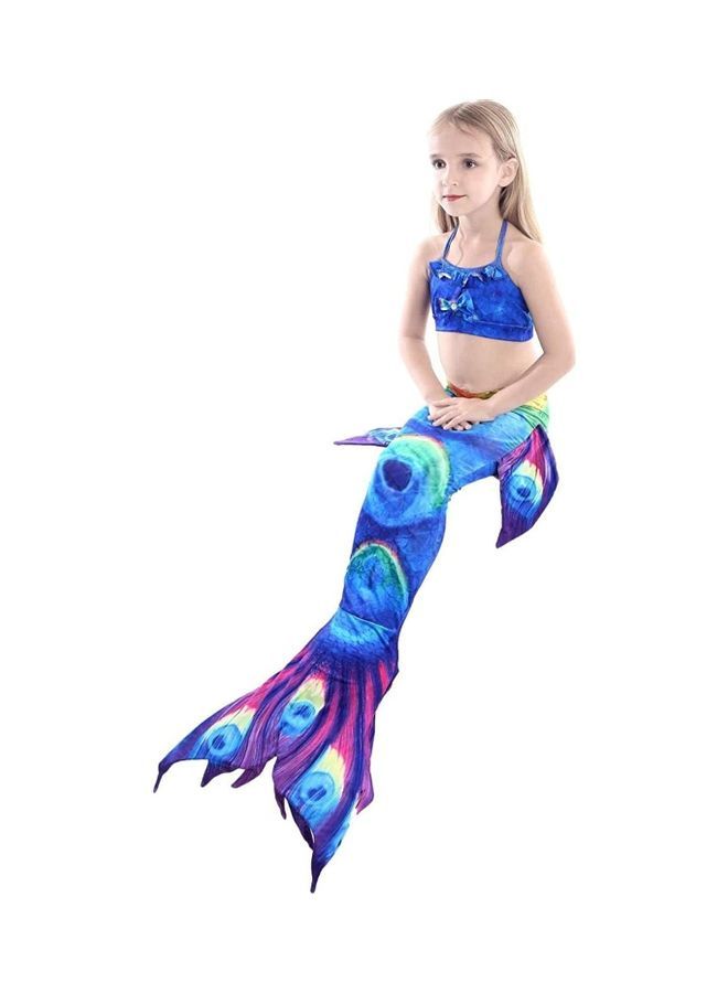Loquat 3-Piece Mermaid Swimming Costume Set 130cm - Image 2
