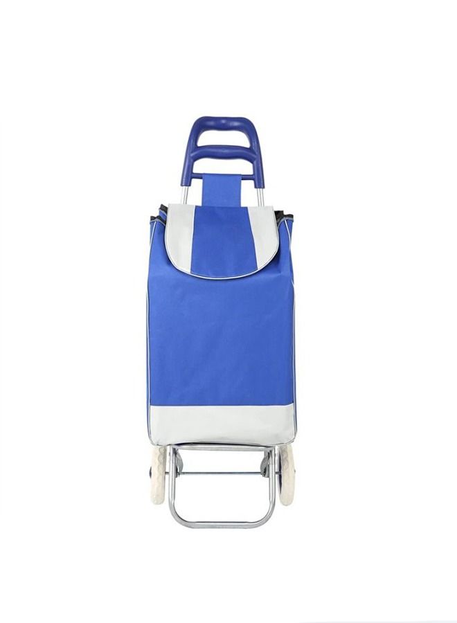 Toshionics Grocery Shopping Two Wheel Trolley Bag with Support Bar and Zipper Pocket Foldable Durable 45 Liter Push Basket Cart Portable For Groceries Laundry Luggage Picnic Travel Camping Outdoor - Image 3