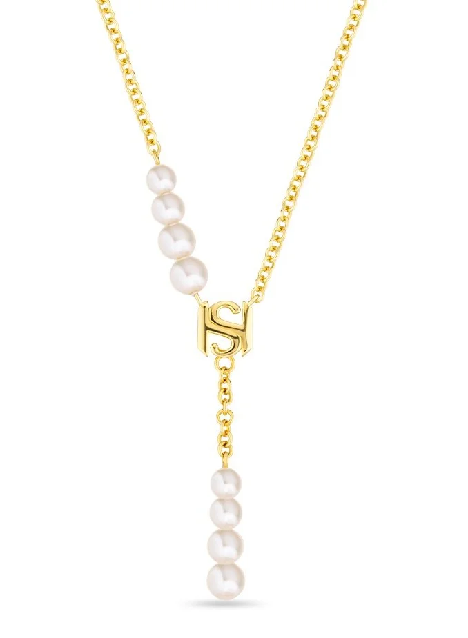سانت هونور Perle Gold Plated Y Stlye Necklace with White Pearl for Women's