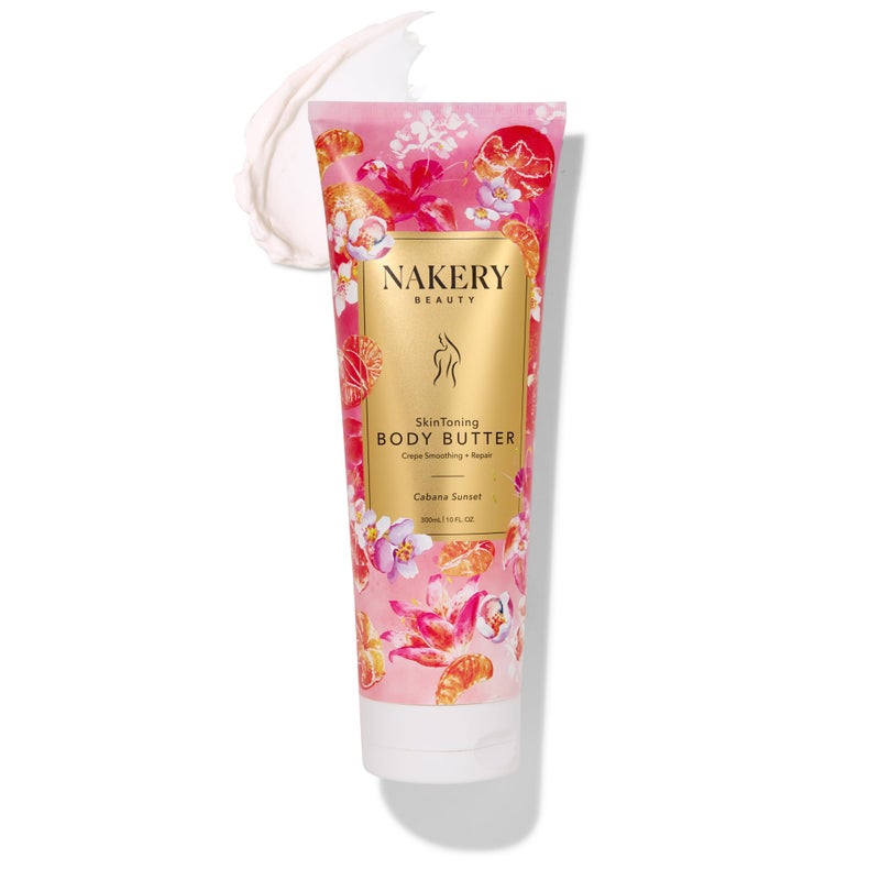 Nakery Skin Toning Body Butter for Women - Firming Body Lotion for Women - Peptide Infused Body Lotion for Crepey & Sagging Skin - Firming Lotion for Neck, Arms & Legs - Cabana Sunset - Image 1