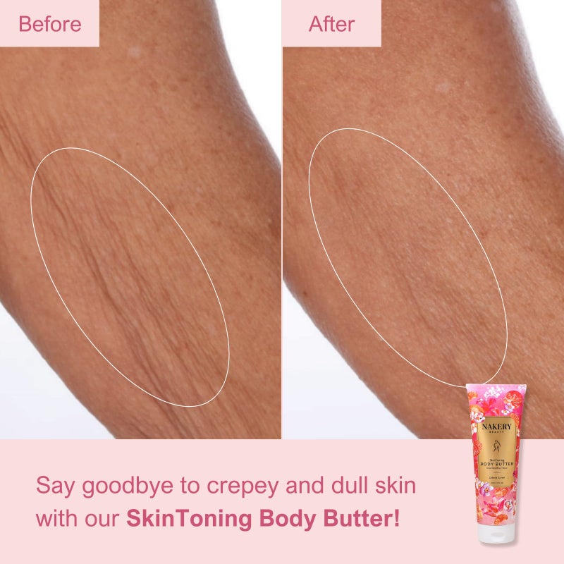 Nakery Skin Toning Body Butter for Women - Firming Body Lotion for Women - Peptide Infused Body Lotion for Crepey & Sagging Skin - Firming Lotion for Neck, Arms & Legs - Cabana Sunset - Image 5