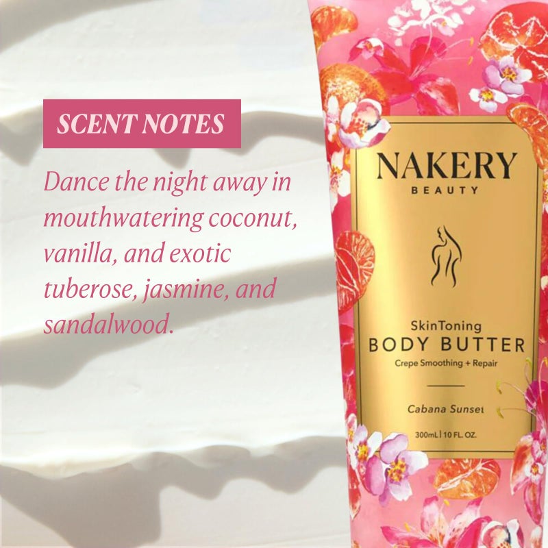 Nakery Skin Toning Body Butter for Women - Firming Body Lotion for Women - Peptide Infused Body Lotion for Crepey & Sagging Skin - Firming Lotion for Neck, Arms & Legs - Cabana Sunset - Image 4