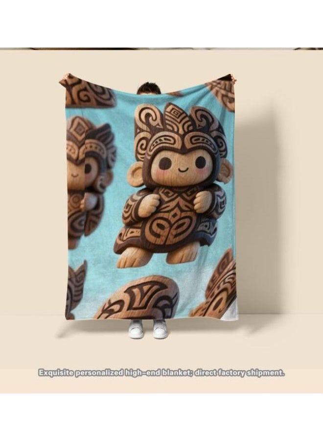 عام بطانية رقيقة من الفانيلا الكرتونية للأطفال والرضع (دافئة ومريحة، ومناسبة للنوم والألعاب) 70 سم * 100 سم - Image 2