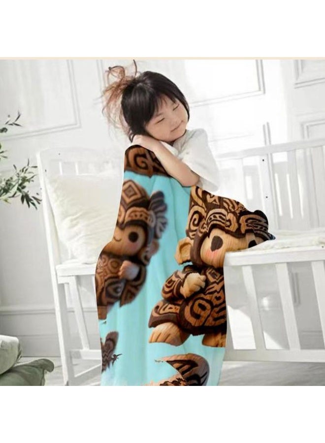 عام بطانية رقيقة من الفانيلا الكرتونية للأطفال والرضع (دافئة ومريحة، ومناسبة للنوم والألعاب) 70 سم * 100 سم - Image 1