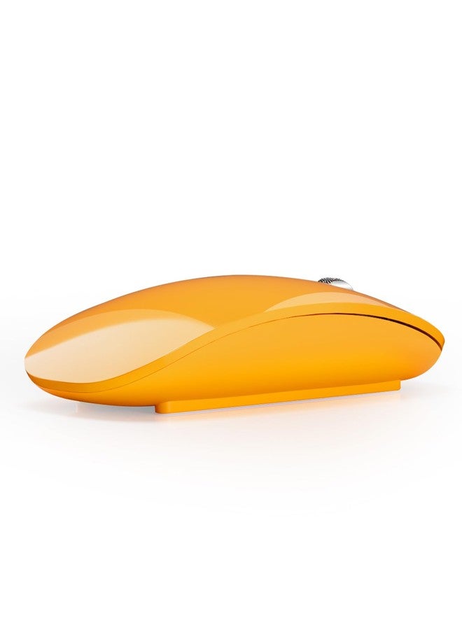 TENMOS M18 Bluetooth Mouse, USB C Rechargeable Wireless Mouse, Triple Mode (Dual Bluetooth+USB) Computer Silent Mice Portable with USB Receiver and Type C Adapter for Laptop/MacBook/iPad/PC - Orange - Image 1