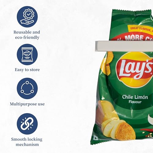 Homestrap Sealing Clip Set of 36 | Plastic Food Snack Bag Sealer Clips | Keeps Food Fresh | Reusable Pouch Clips for Snacks, Plastic Bags, Bread | 2 Size (18 Small, 18 Large) | Pouch Clips Sealer - Image 5