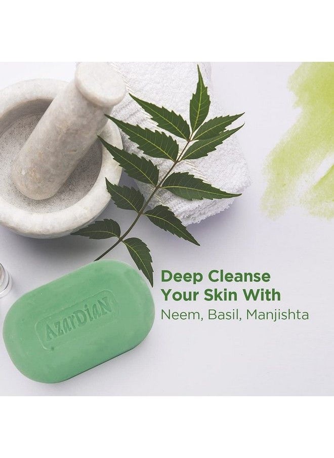 SSCPL Herbals - Azardian Soap With Extract Of Neem Tulsi And Manjistha Promotes Healthy And Glowing Skin Provides Deep Moisturization And Keeps The Skin Protected From Pollution (100G*4) - Image 1
