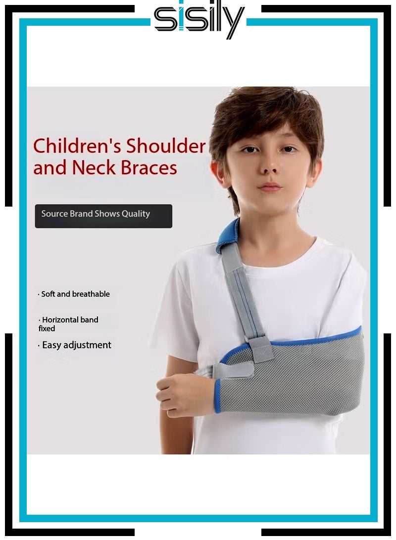 Sisily Kids Arm Sling Shoulder Immobilizer with Waist Strap Sponge Filled Design Arm Support Brace for Children Boys Girls - Image 1
