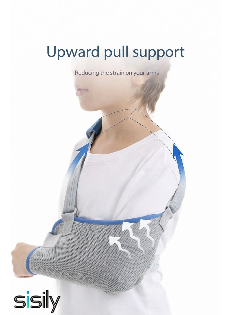 سيسلي حمالة ذراع للأطفال قابلة للتعديل، تسمح بمرور الهواء، لتثبيت الذراع والكتف، تساعد على التعافي من الإصابات والكسور بشكل مريح - Image 2