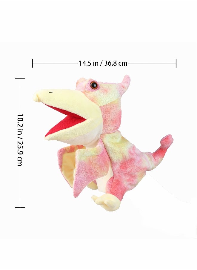 Dinosaur Hand Puppets, Pterosaur Rex Jurassic World Stuffed Animal Cute Soft Plush Toy, Open Movable Mouth Finger Gift, Birthday Gifts for Kids, Creative Role Play  - Image 2