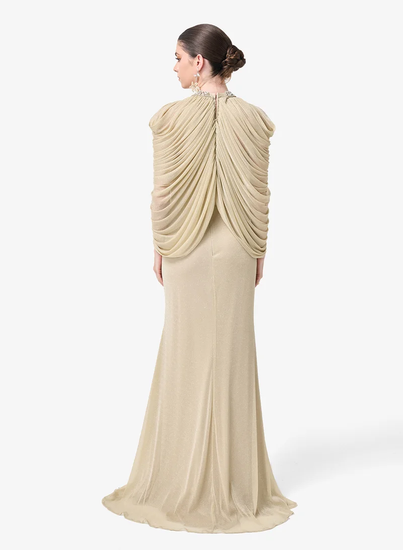 Threadz by Ajooni V-Neck Embellished Bodycon Maxi Dress