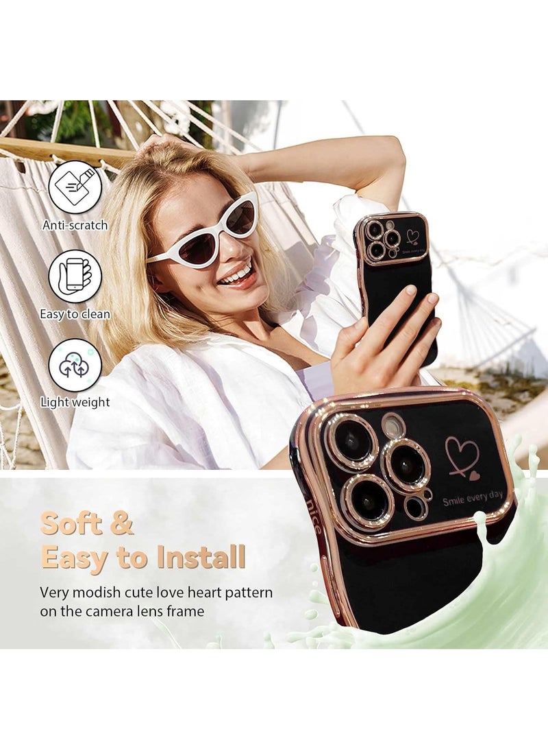 Y&D Suitable For Iphone 11 Pro Max Electroplated Love Large Window Wave Drop Resistant Phone Case - Image 3