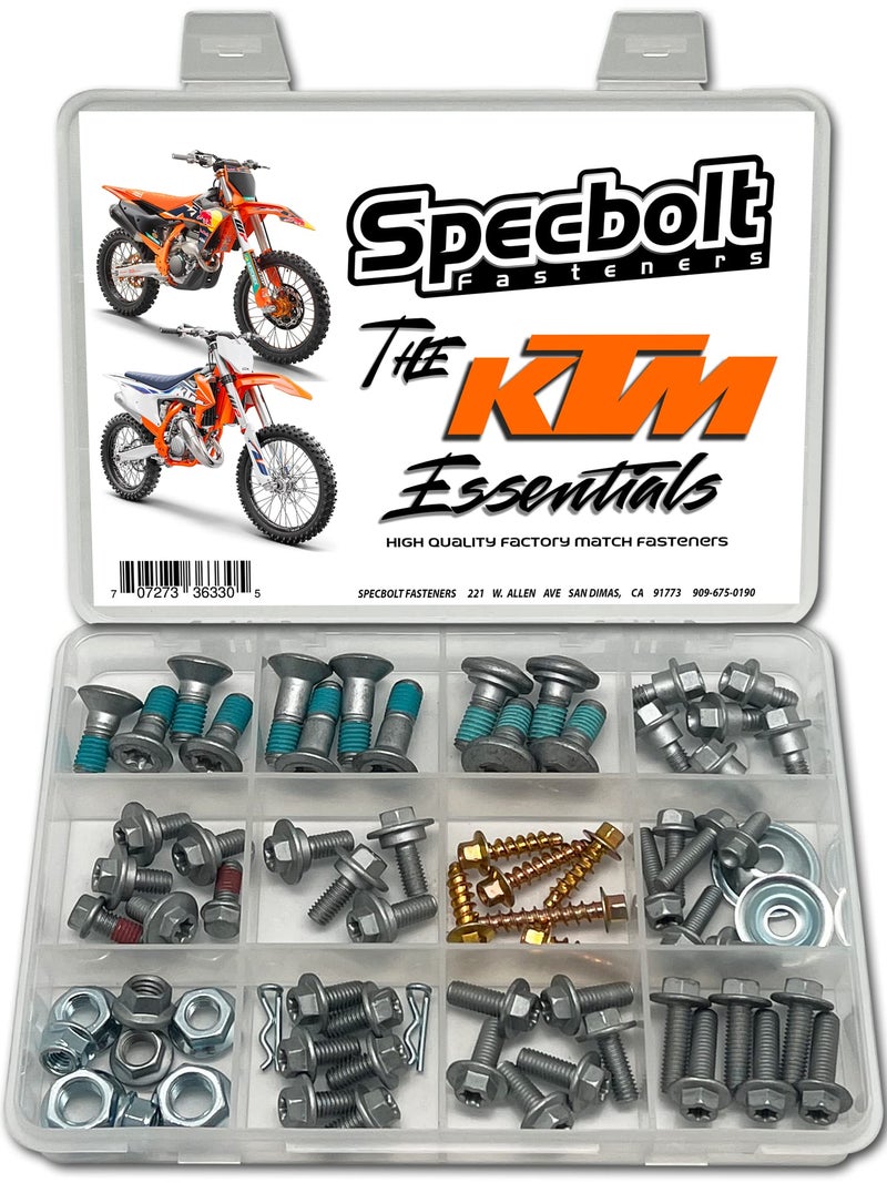 Specbolt EURO Essentials Bolt Kit Fits All KTM SX SXF EXC XC XCW 50 65 85 105 125 150 250 300 350 450 GASGAS Husqvarna too